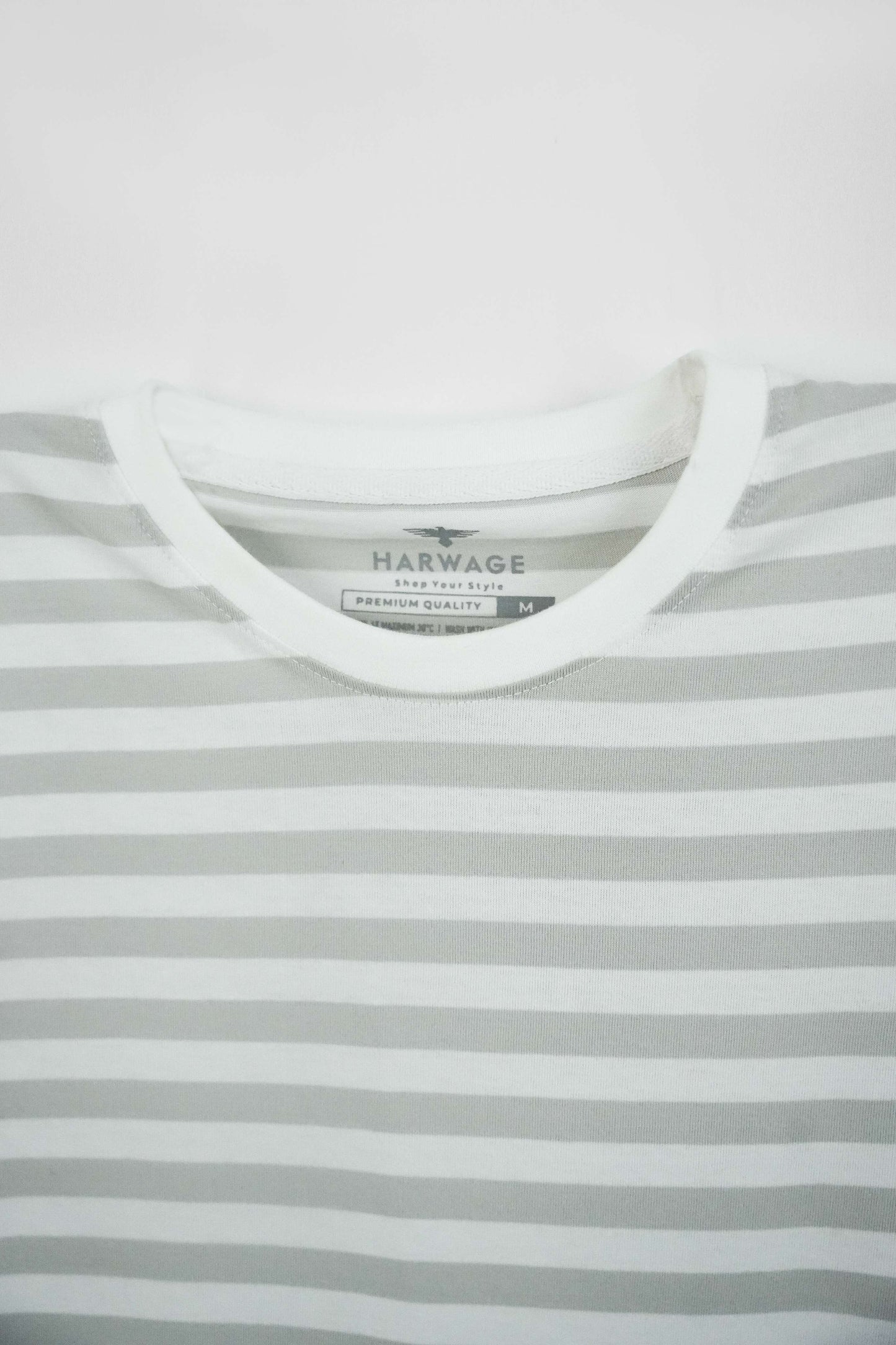Men's Yarn Dyed Striped T-Shirt - Oyster Mushroom