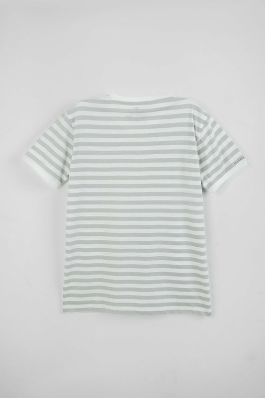 Men's Yarn Dyed Striped T-Shirt - Oyster Mushroom