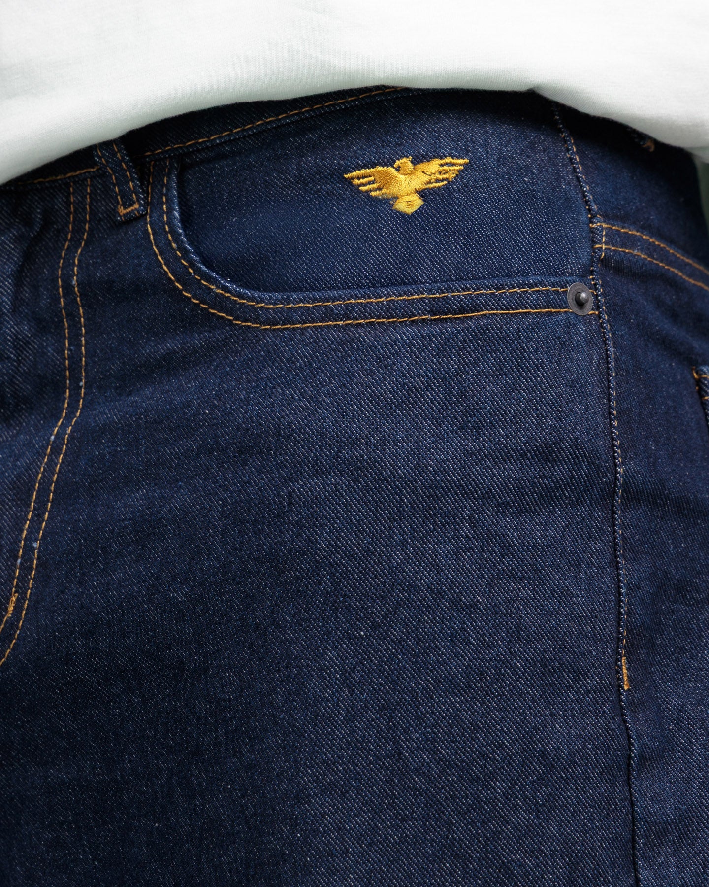 Men Loose Fit Cargo Denim Jeans - Indigo