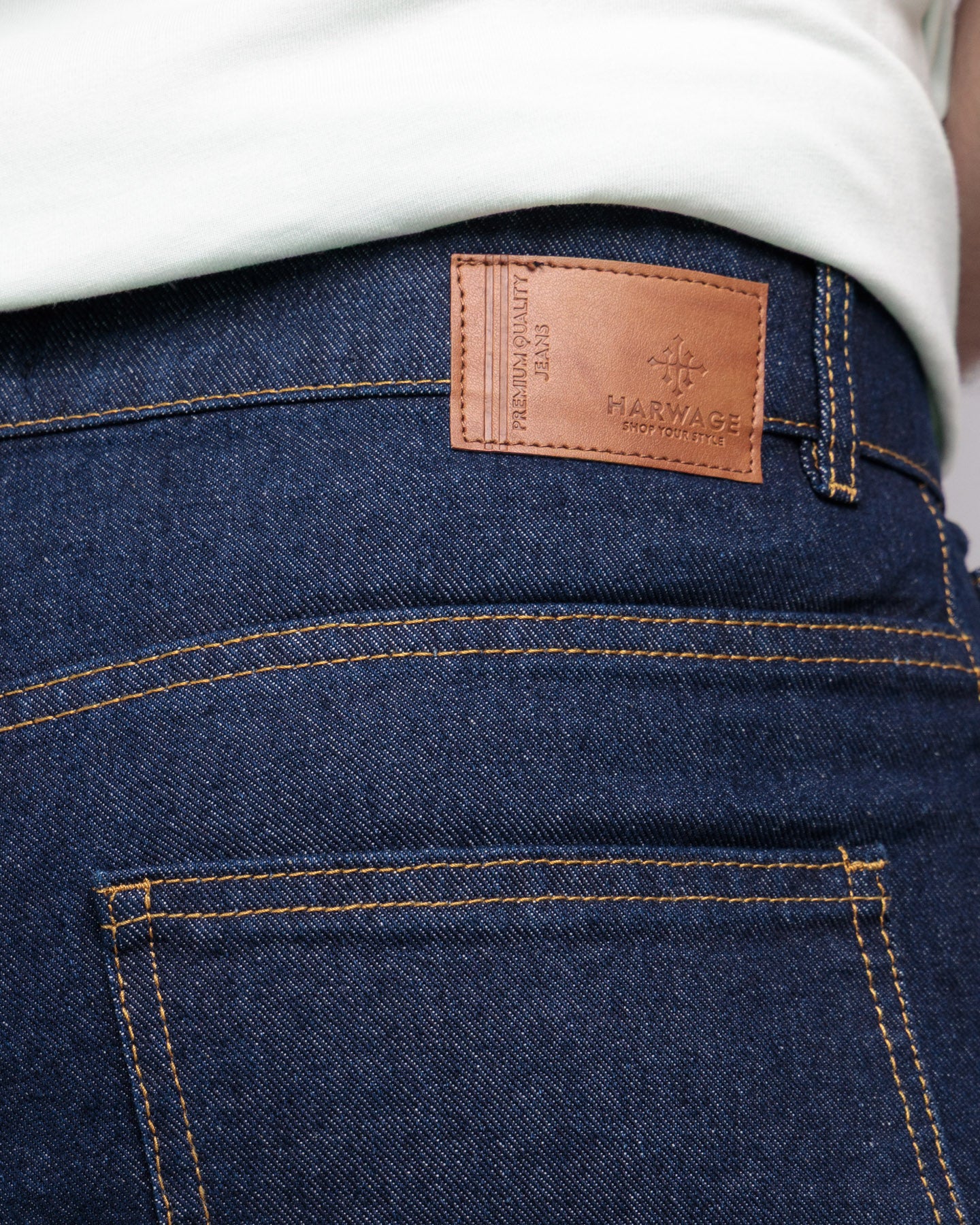 Men Loose Fit Cargo Denim Jeans - Indigo