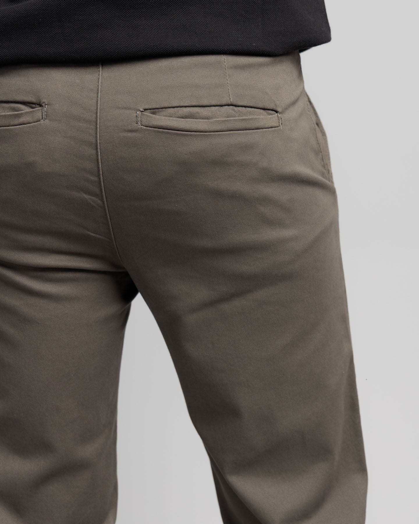 Men's Elasticated Chino Trousers - Olive