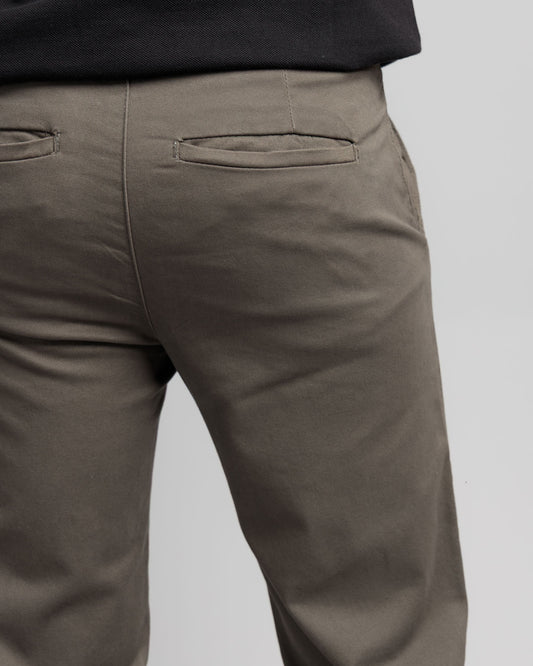 Men's Elasticated Chino Trousers - Olive