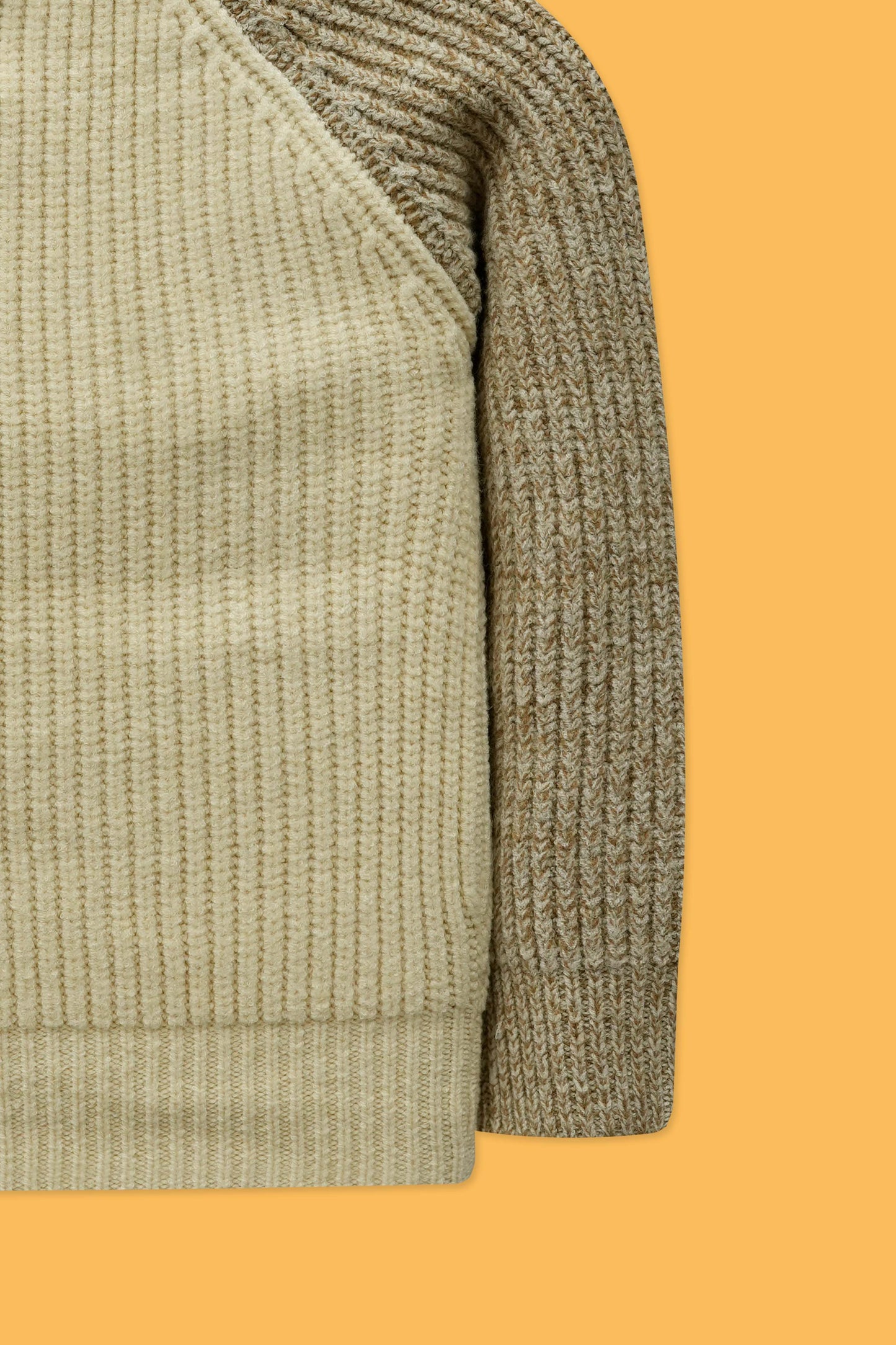 Little Boys’ R-Neck Wool Cardigan - Honey