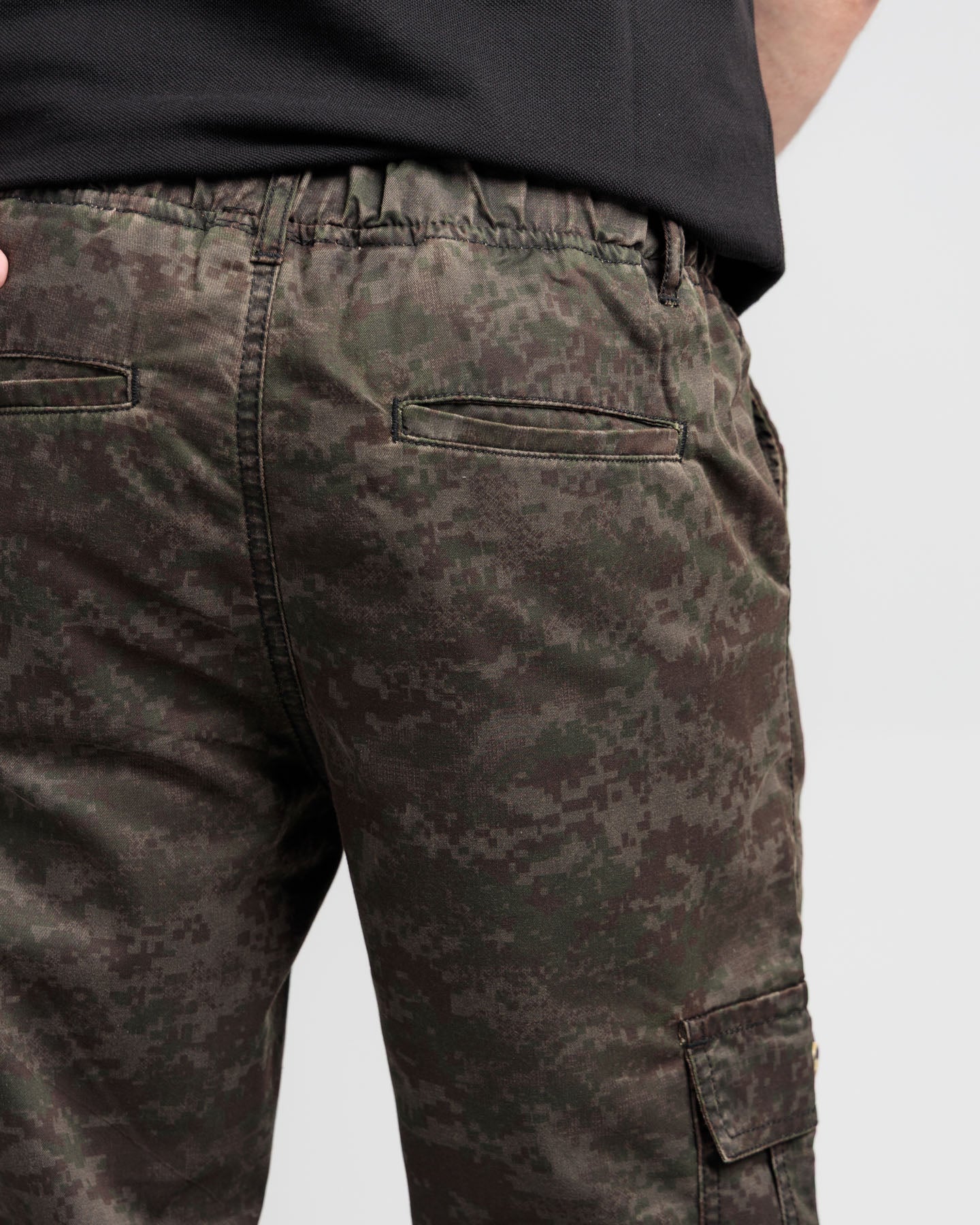 Men's Camo Stretch Denim Trousers - Green