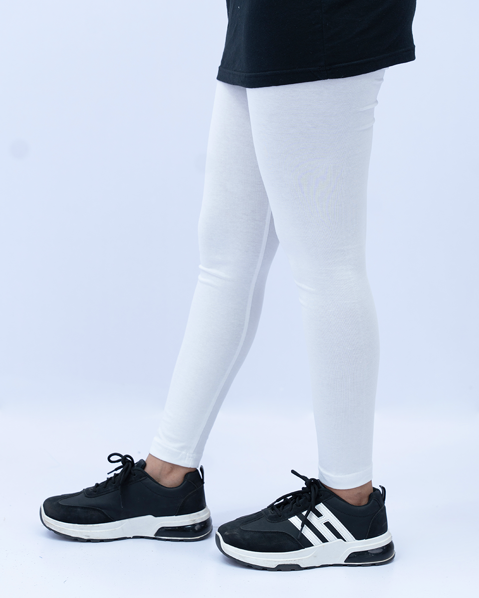 Women Plain Tights - White