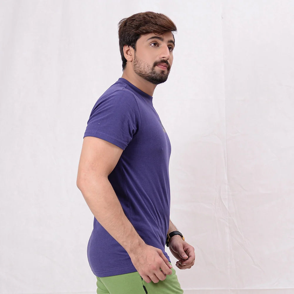 Men Printed T-Shirt - Navy Blue - Harwage