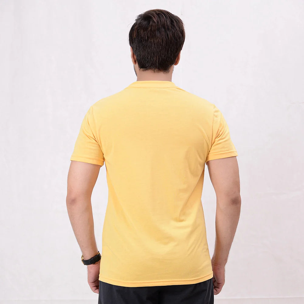 Men Printed T-Shirt - Buff Yellow - Harwage