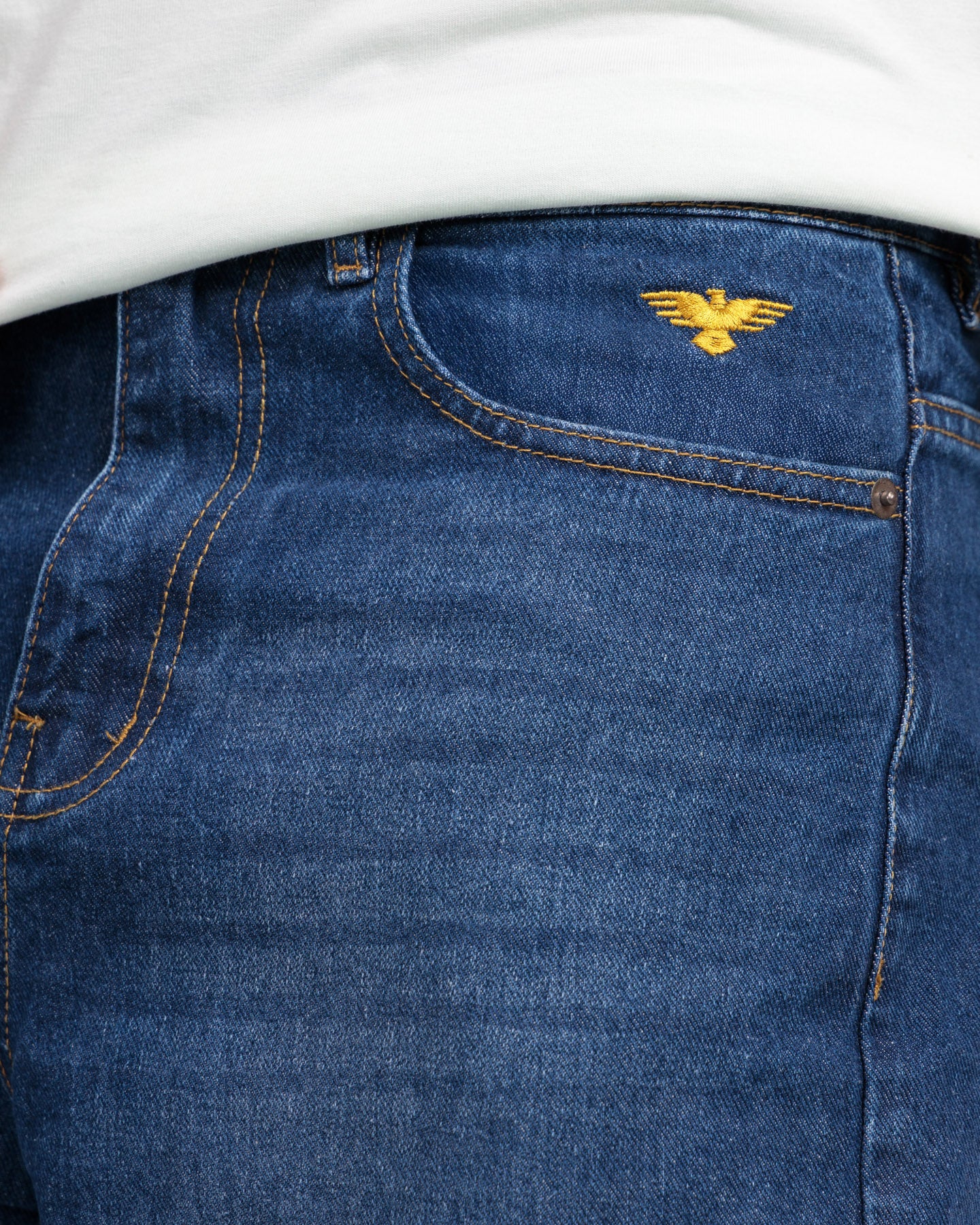 Men Loose Fit Cargo Denim Jeans - Ice Blue