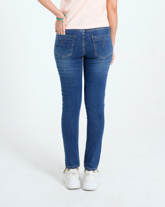 Women Dark Blue Slim Fit Denim Jeans
