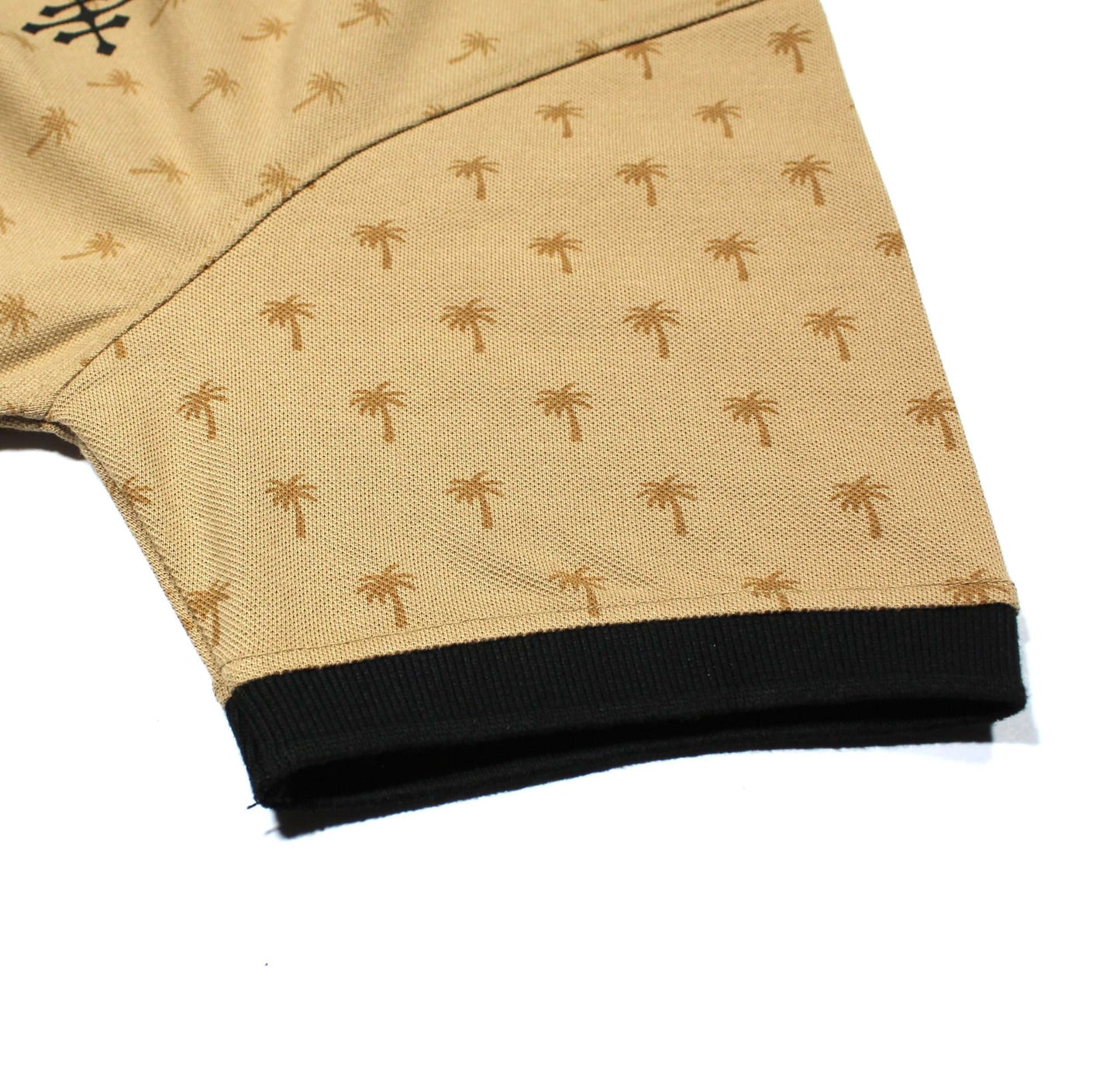 Men Graphic Polo with Contrast Trims - Beige - Harwage