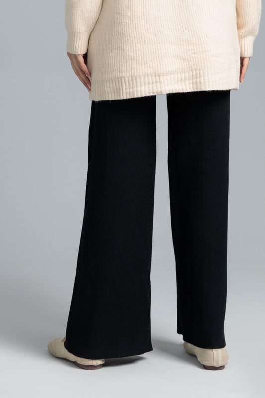 Womenâs Wool Knit Trousers â Black