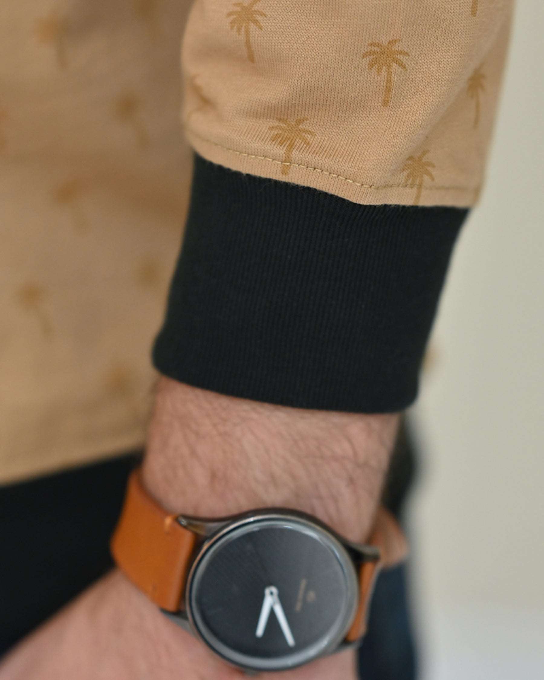 Men Palm Rotatory Design Sweatshirt – Beige - Harwage