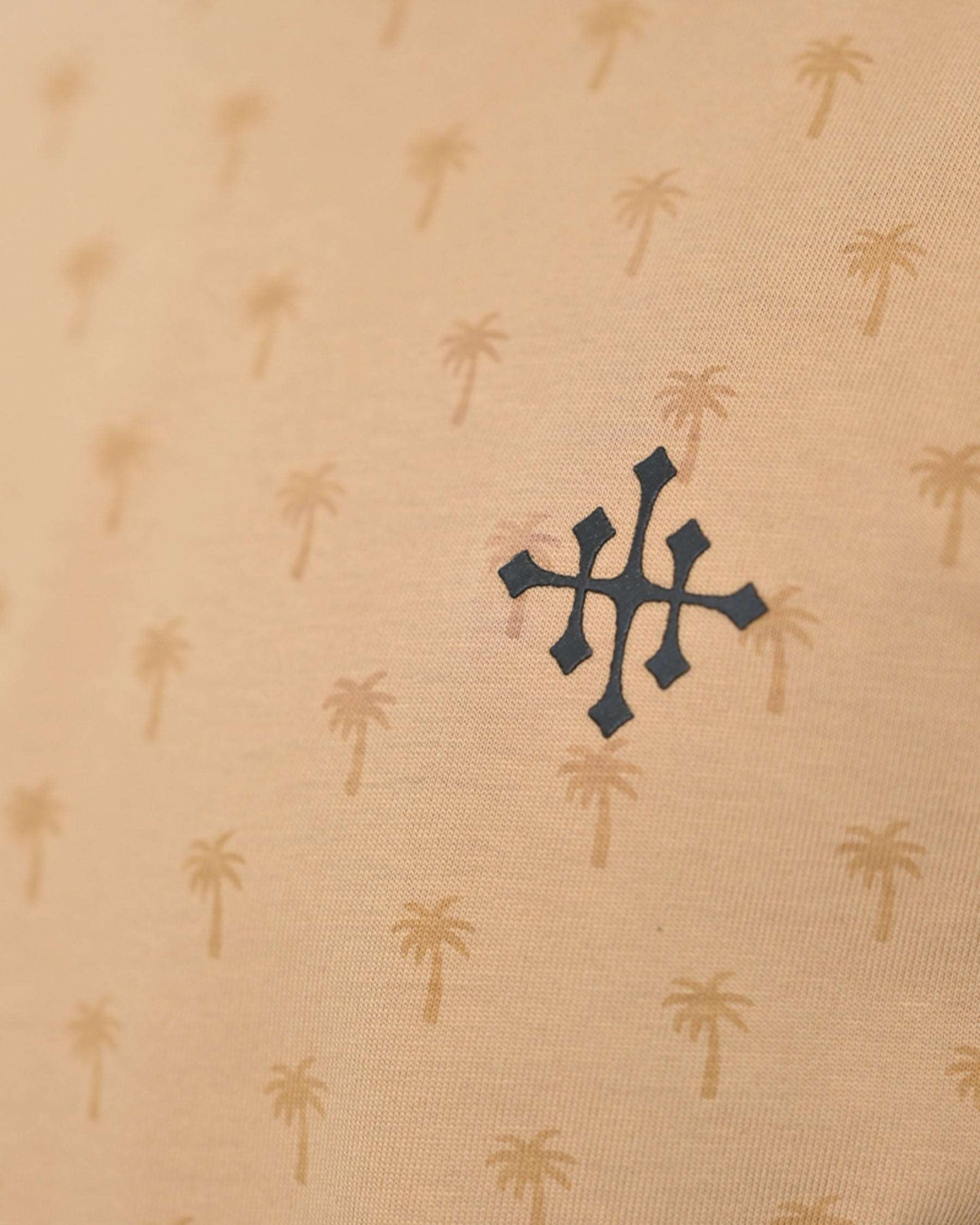 Men Palm Rotatory Design Sweatshirt – Beige - Harwage