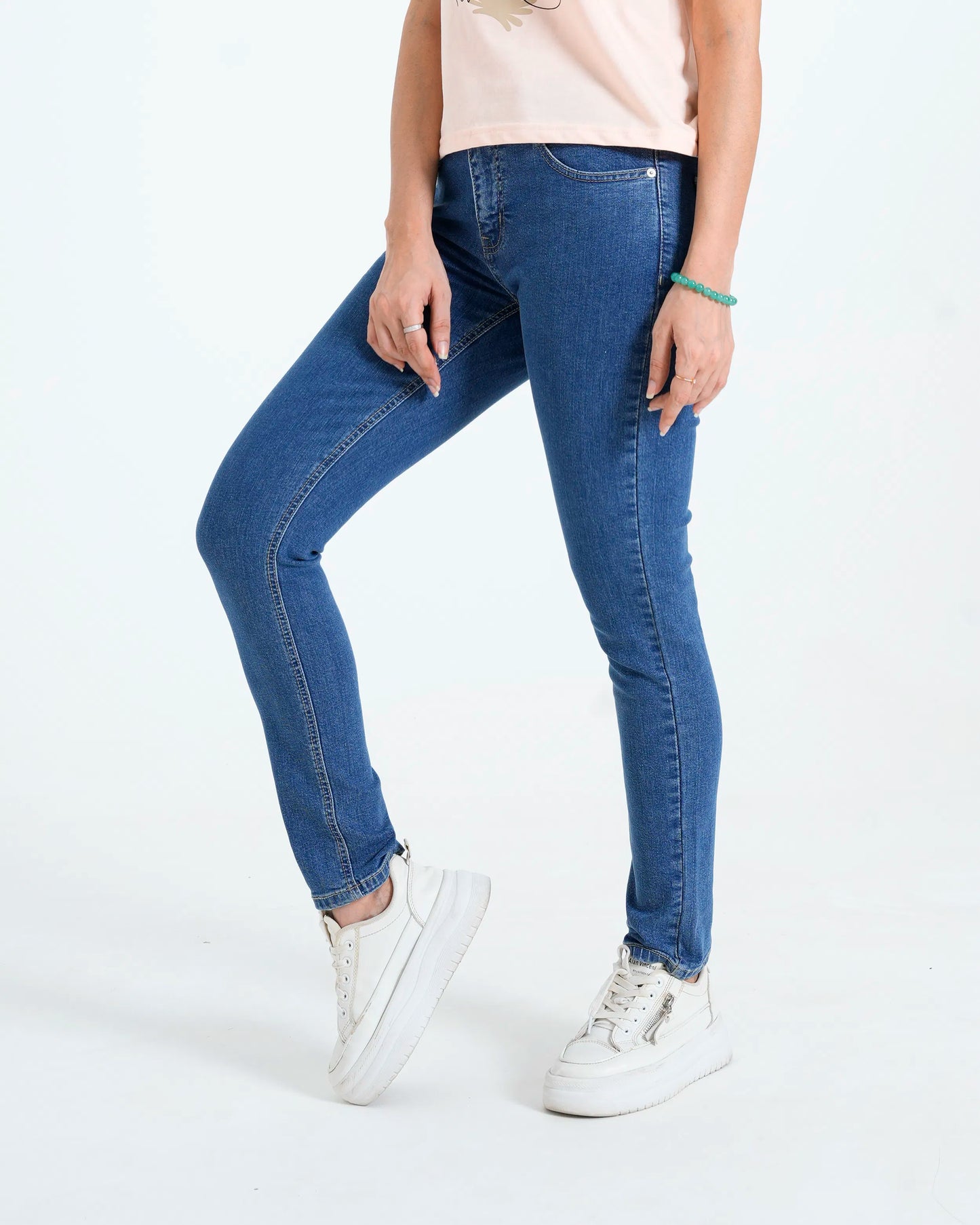 Women Denim Slim Fit Jeans – Mid Blue
