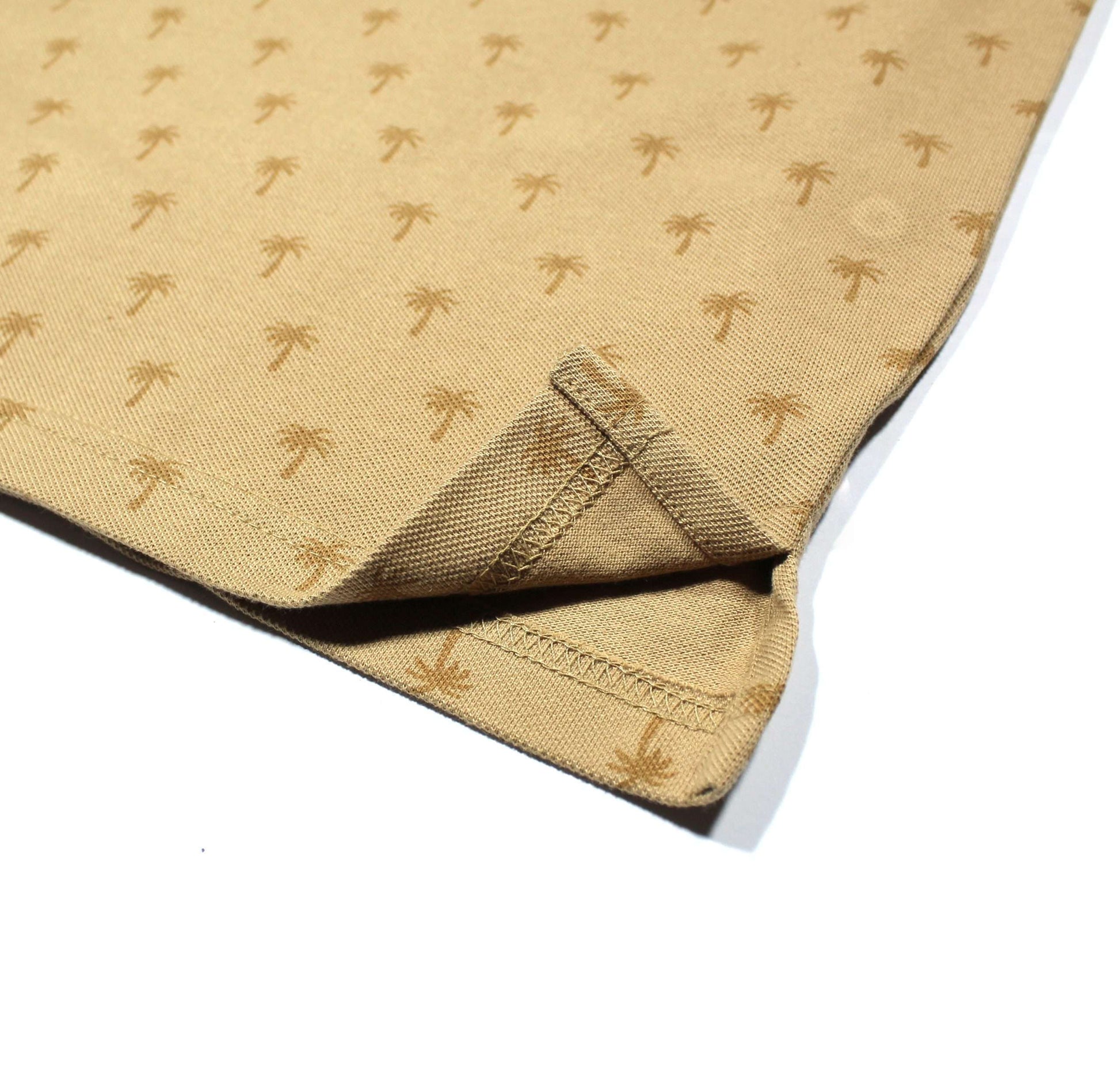 Men Graphic Polo with Contrast Trims - Beige - Harwage