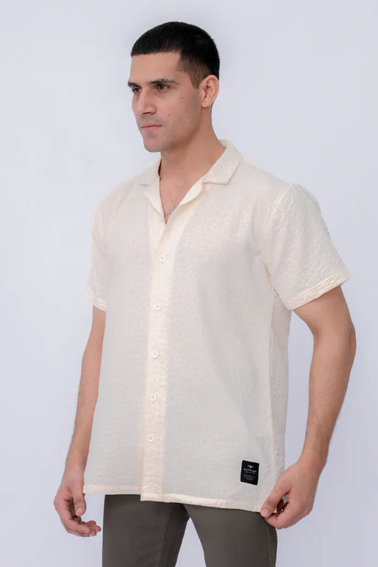 Men Casual Shirts - Cream