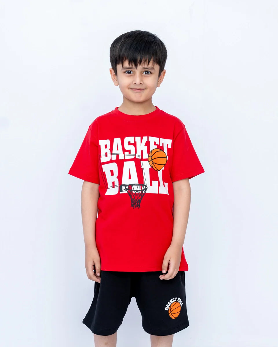 Kids Printed Co-ords Set – Fiery Red