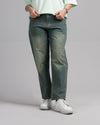 Women Loose Fit Cut & Sewn Denim Jeans - Vintage Blue