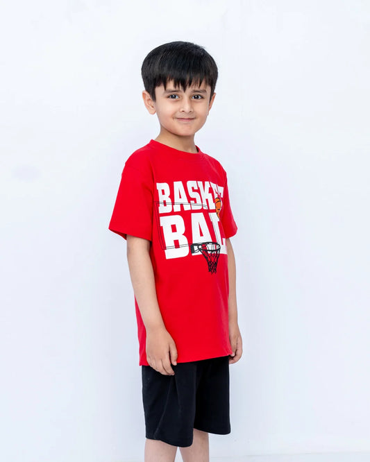 Kids Printed Co-ords Set β Fiery Red