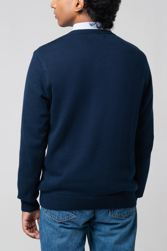 Men’s V-Neck Cardigan - Navy
