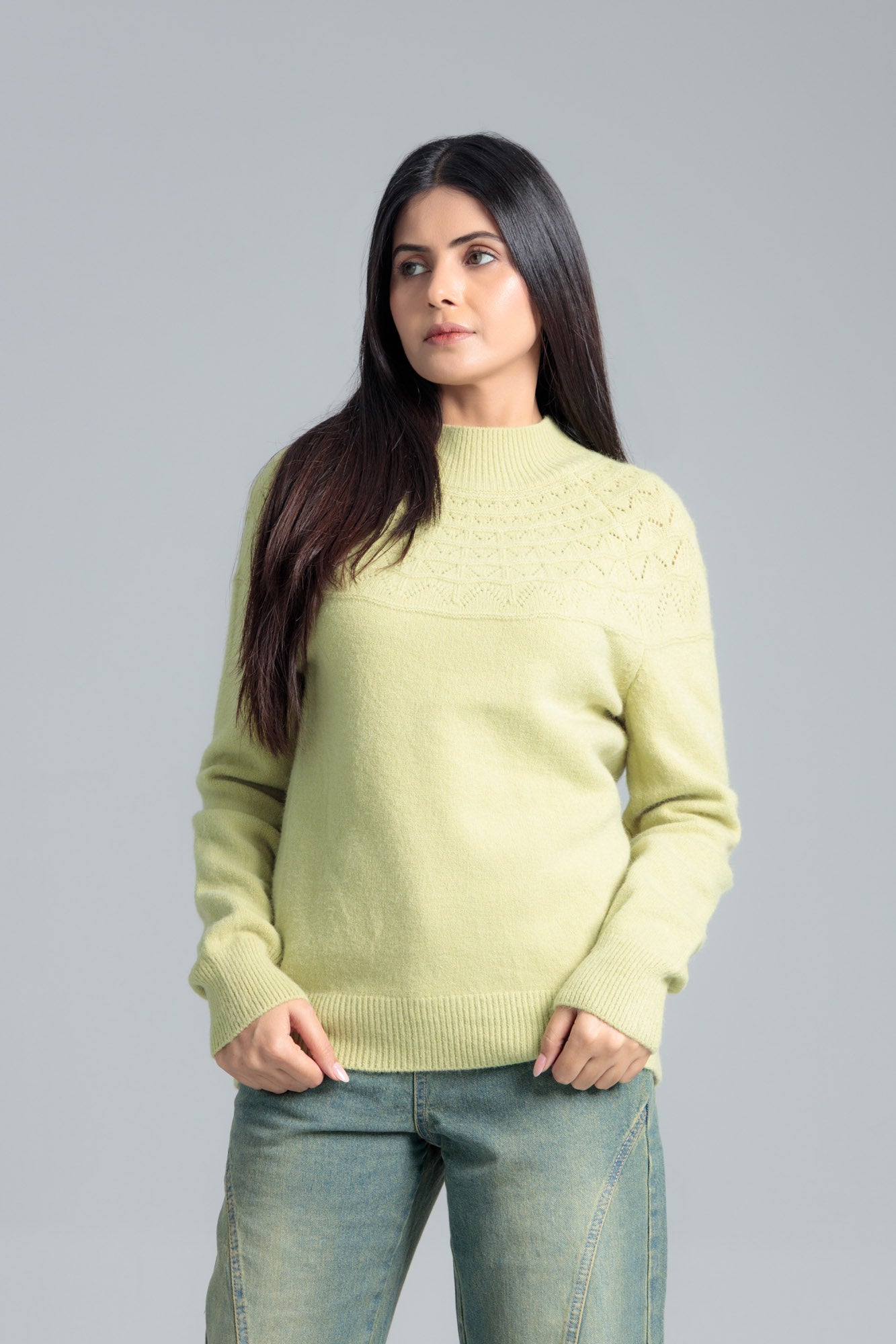 Women’s Wool Cardigan - Parrot Green