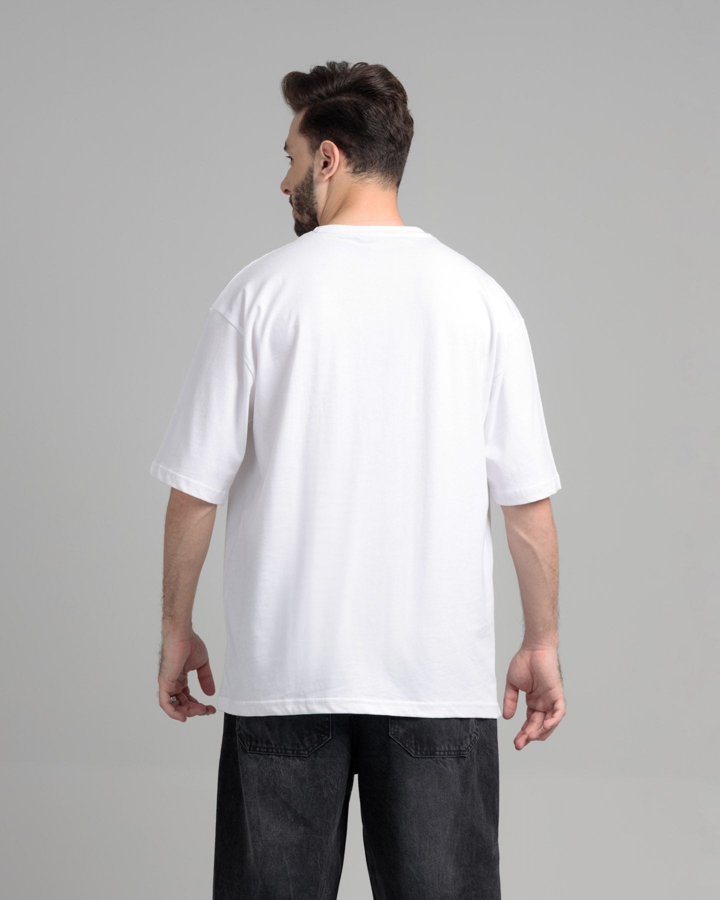 Men Boxy Fit Cotton T-Shirt - White