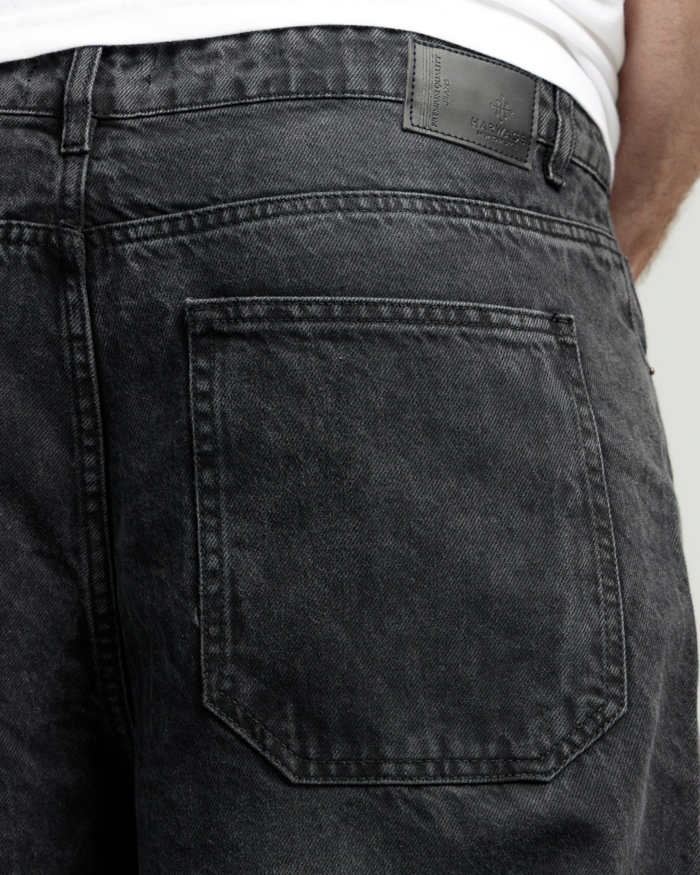 Men Skater Fit Cut & Sewn Jeans - Charcoal