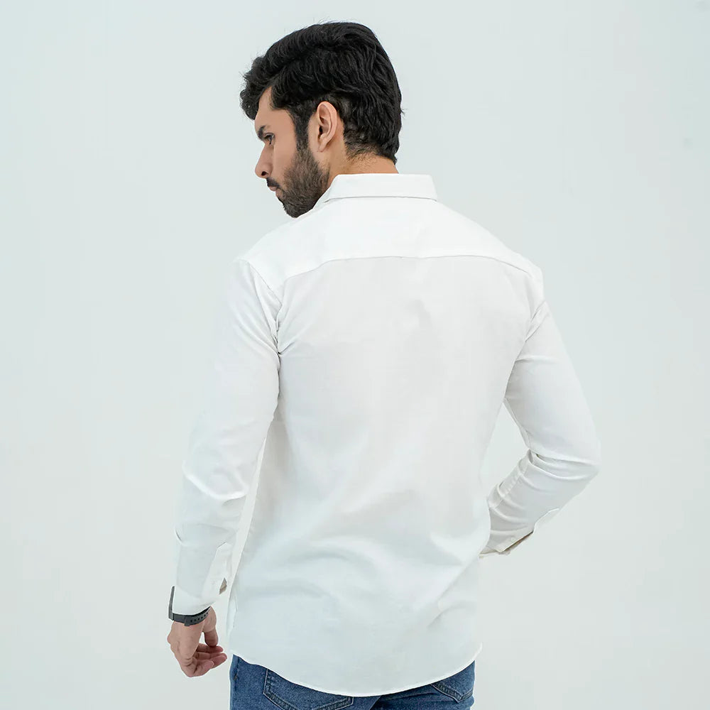 Men Basic Oxford Shirt - White - Harwage
