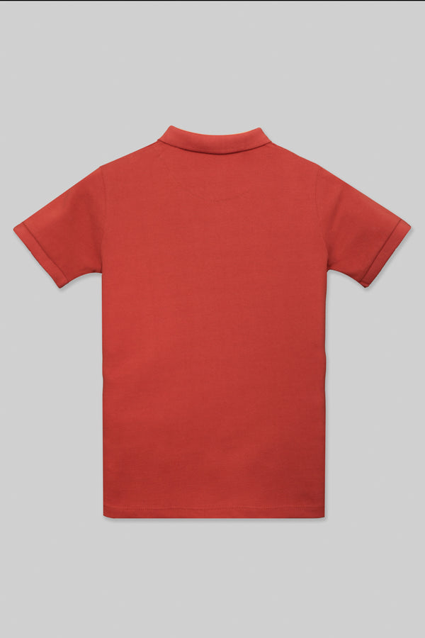 Junior Kid Polo T-Shirt- Burnt Ochre