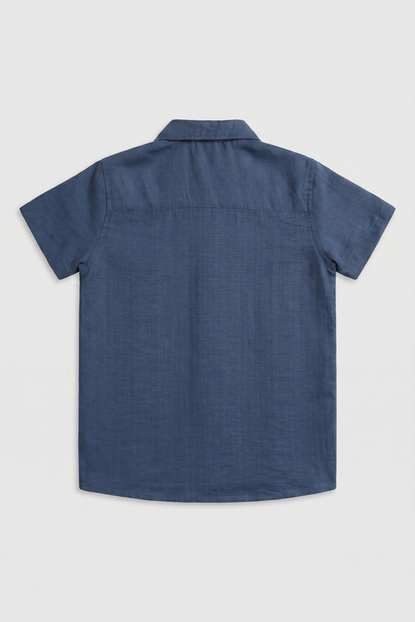 Little Kids Resort Collar T-Shirt – Blue