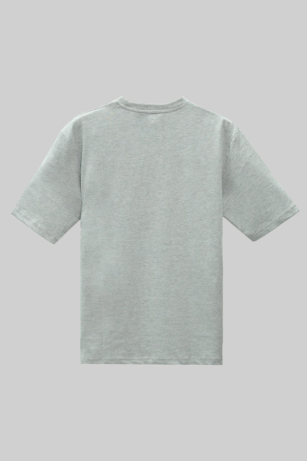 Round Neck Half Sleeves T-Shirt- Header Grey