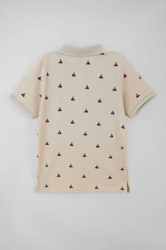 Back view of a Crystal Grey Polo Shirt