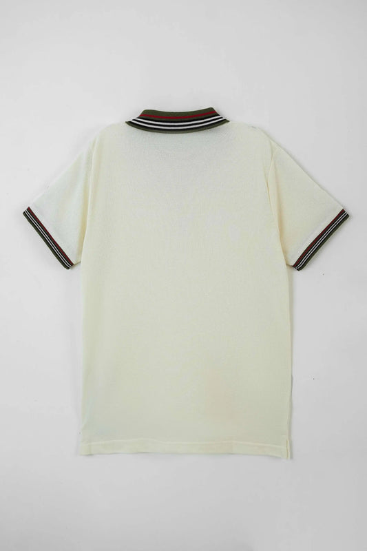 Back-view of a Regular Fit Piqué Polo Shirt