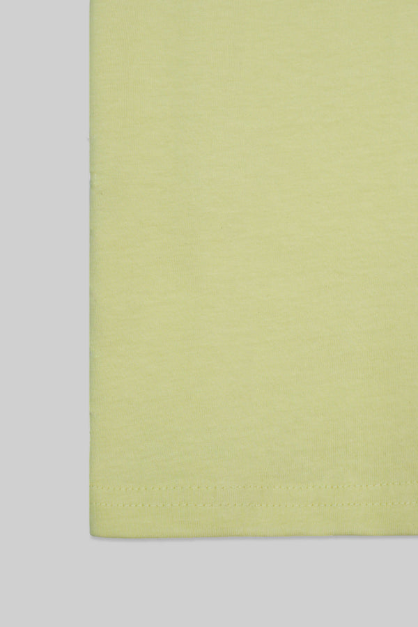 Round Neck Half Sleeves T-Shirt- Pastel Yellow