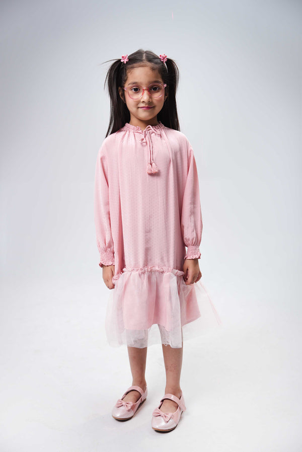 Little girls Frock - Coral Cloud