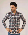Men Casual Dress Shirt - Checkered - Harwage