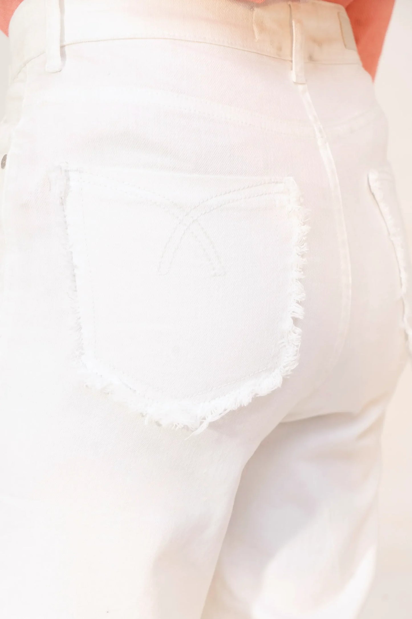 Women Wide Leg Jeans - White - Harwage