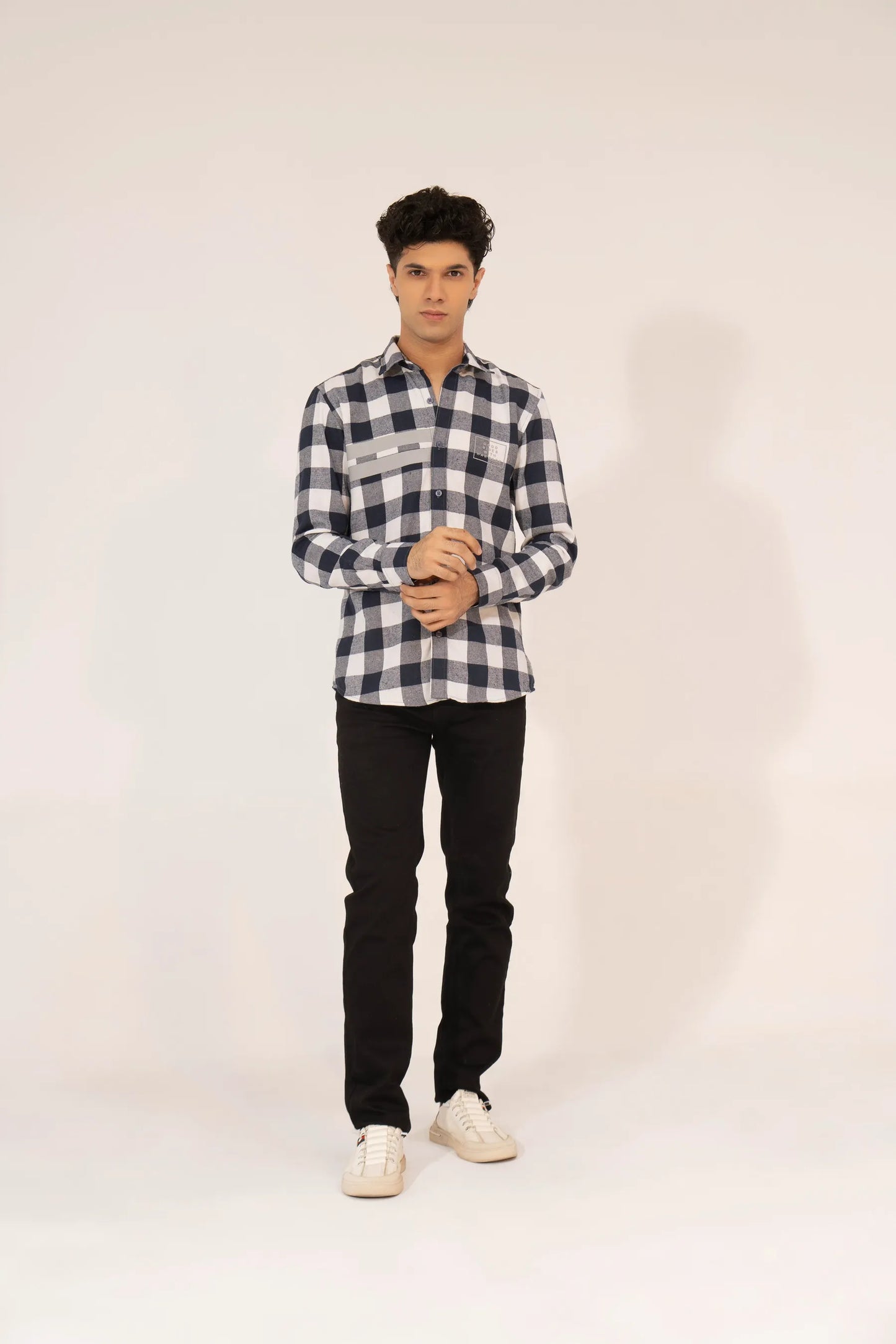 Men Casual Dress Shirt - Checkered - Harwage