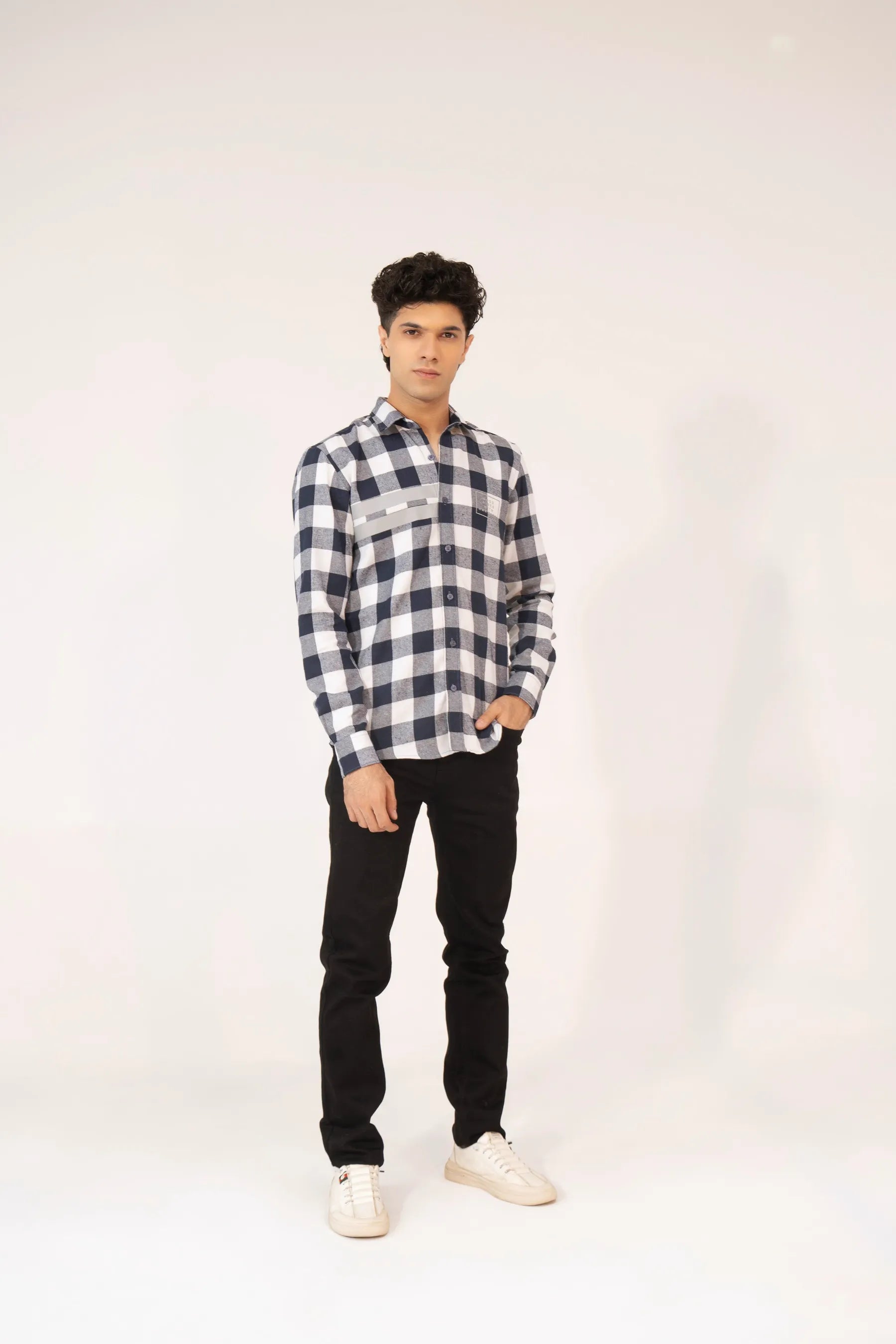 Men Casual Dress Shirt - Checkered - Harwage