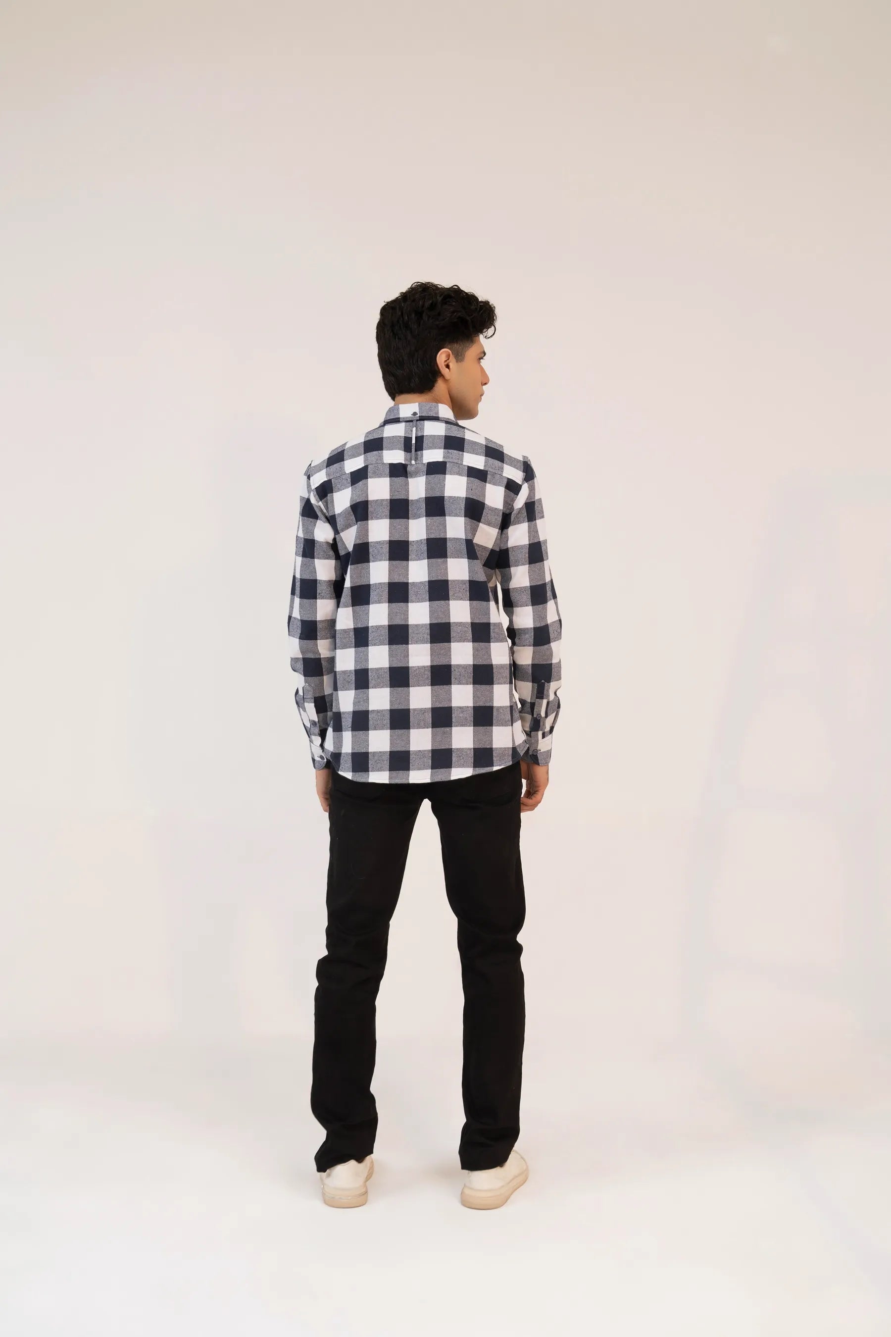 Men Casual Dress Shirt - Checkered - Harwage