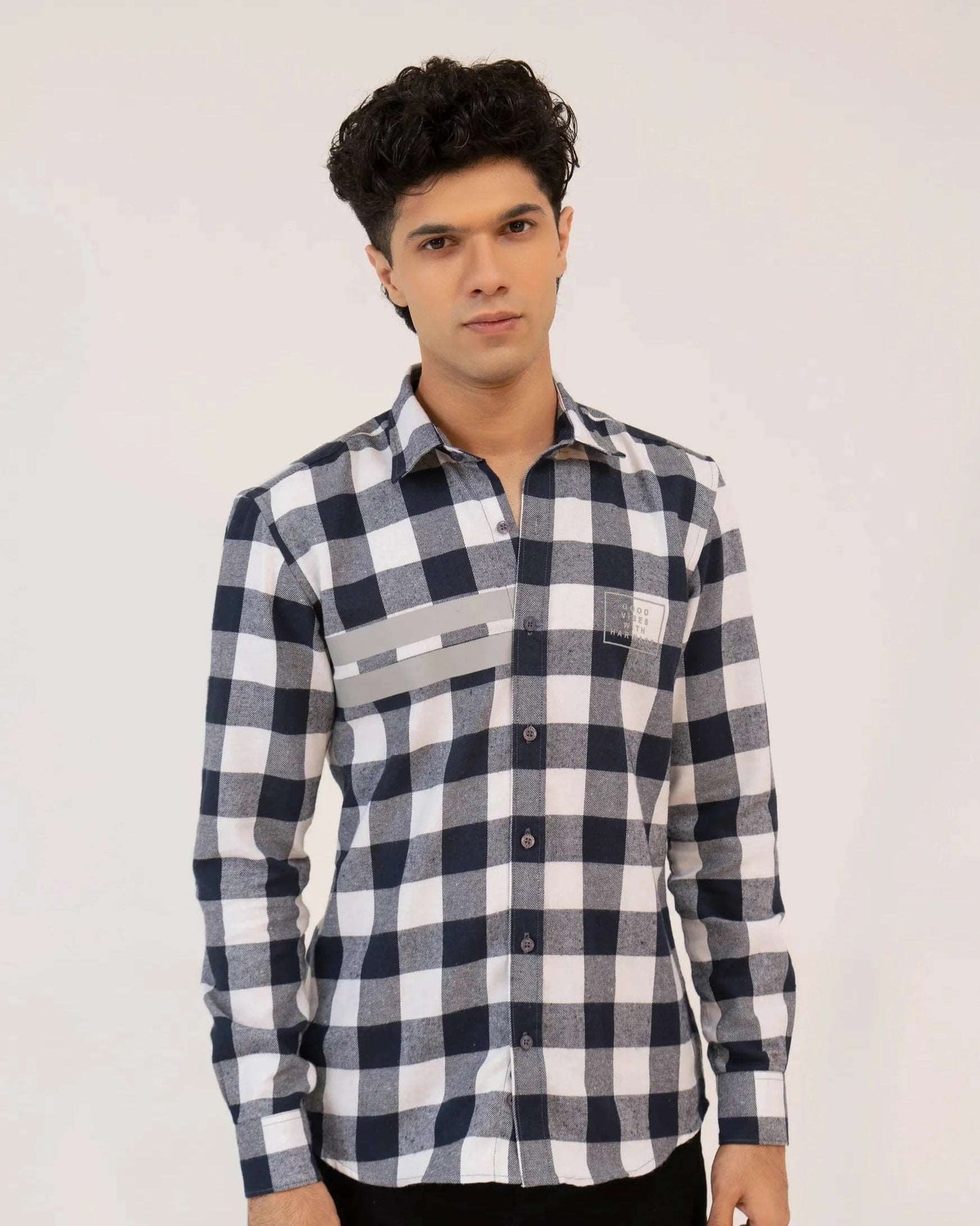 Men Casual Dress Shirt - Checkered - Harwage