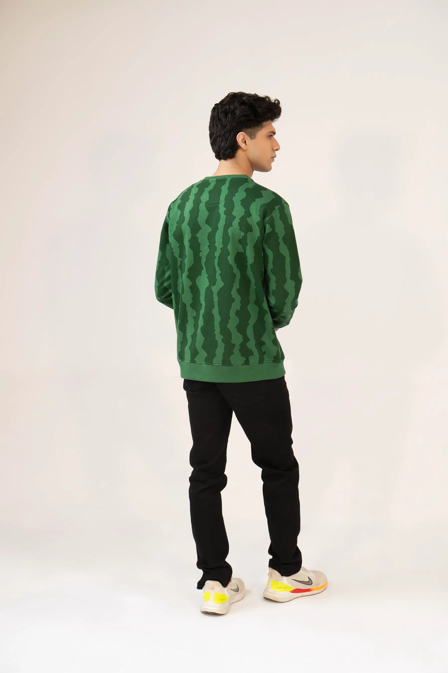 Men Regular Fit Sweatshirt - Green Camouflage - Harwage