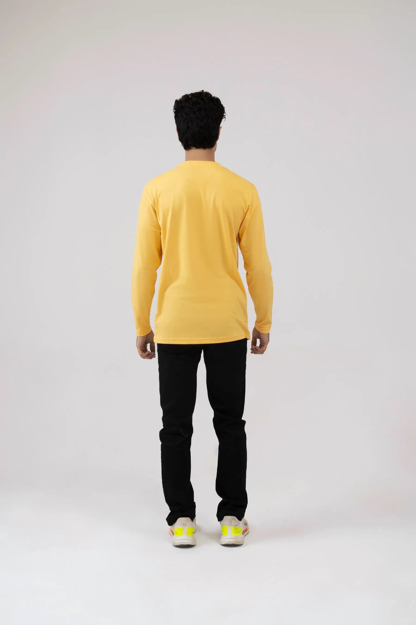 Men Full Sleeve T-Shirt - Yellow - Harwage