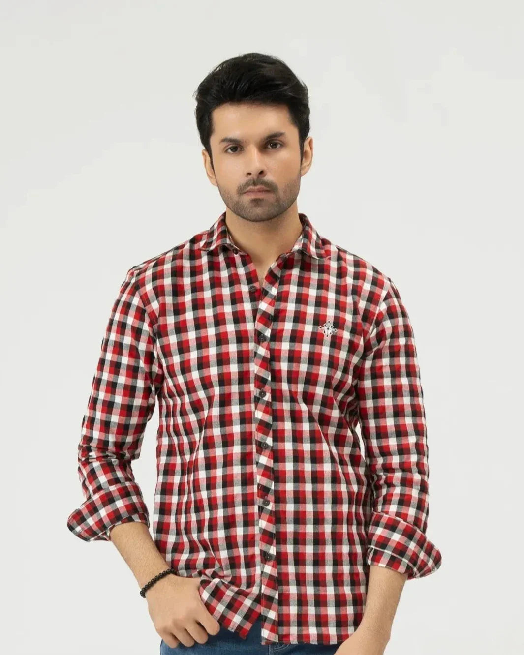 Men Casual Dress Shirt - Multi Checkered - Harwage