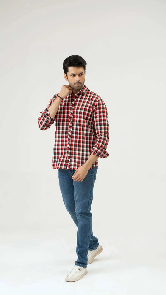Men Casual Dress Shirt - Multi Checkered - Harwage