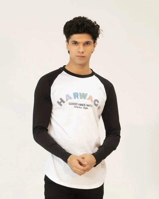 Men Full Sleeve T-Shirt - White - Harwage