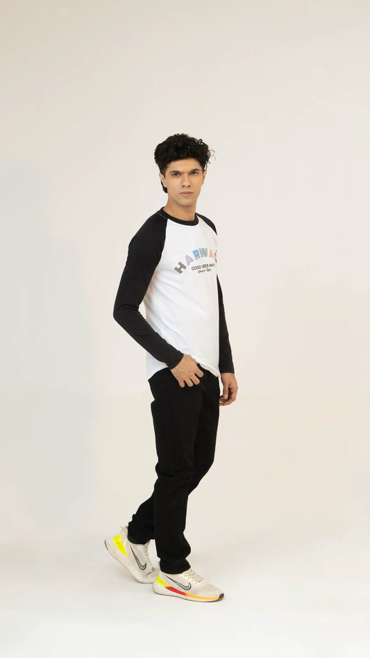 Men Full Sleeve T-Shirt - White - Harwage