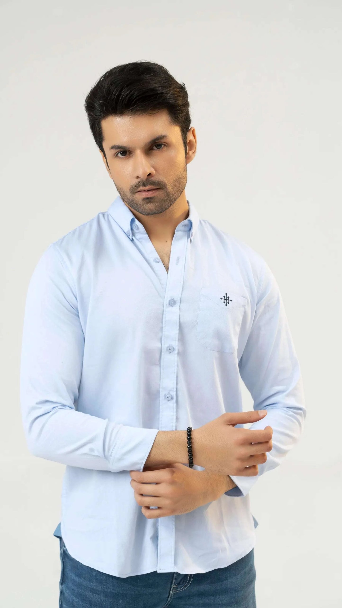 Men Casual Dress Shirt - Clear Sky - Harwage