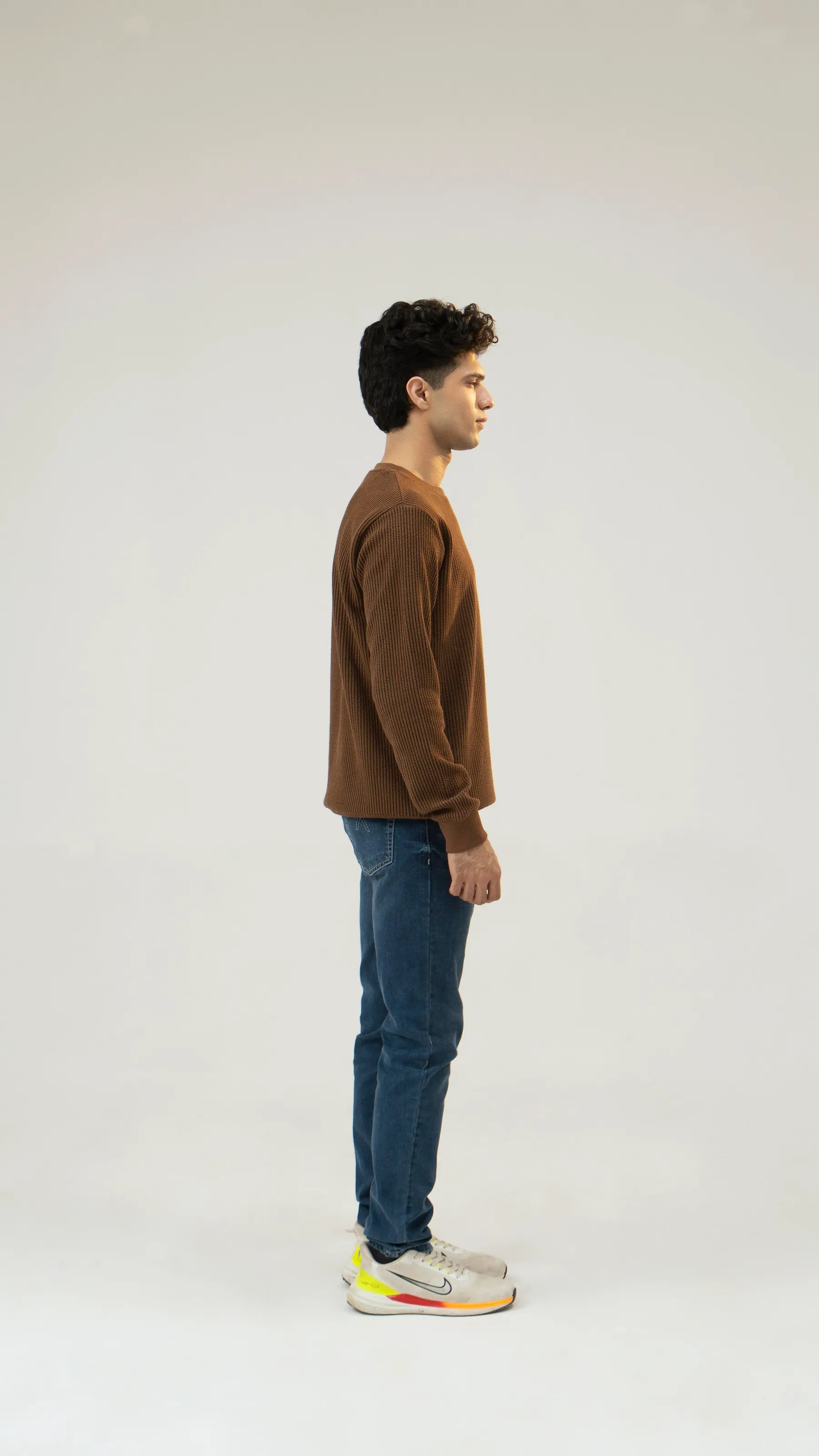 Men Regular Fit Sweatshirt - Brown - Harwage