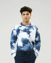 Men Regular Fit Sweatshirt - Blue Tie-Dye Camouflage - Harwage